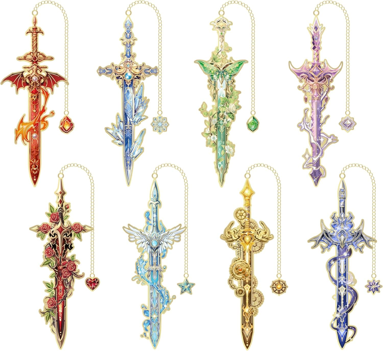Fantasy Sword Bookmarks, 8-Piece